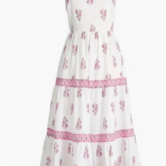 NWT J. Crew Factory block print tiered midi dress - Picture 3 of 7